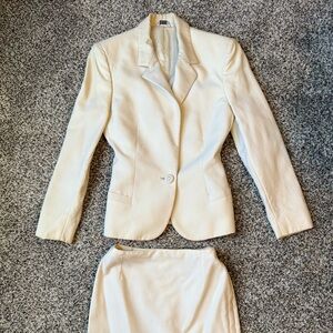 Versace Cream Blazer and Skirt Ensemble